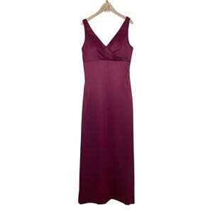 NWT Bill Levkoff Sleeveless Satin Gown Prom Bridesmaid Dress Burgundy Size 8
